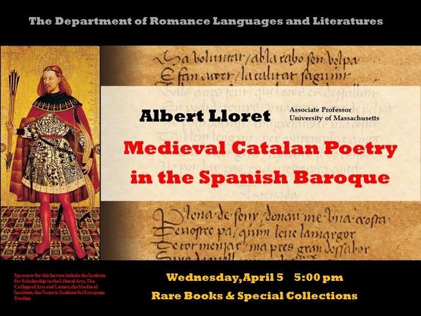 Lloret Medieval Catalan Poetry In The Spanish Baroque