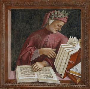 Luca Signorelli, Dante (detail), part. affresco della cappella di San Brizio, Duomo, Orvieto.