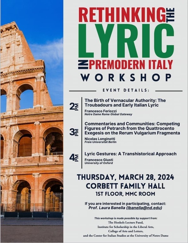 Poster of Rethinking Lyric event.